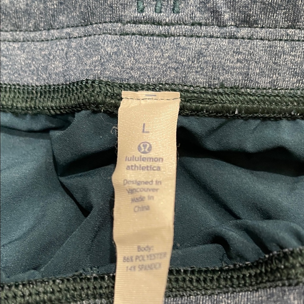 Lululemon Men Teal and Black Patterned Athletic two (2) pairs of Shorts - large - Picture 3 of 4
